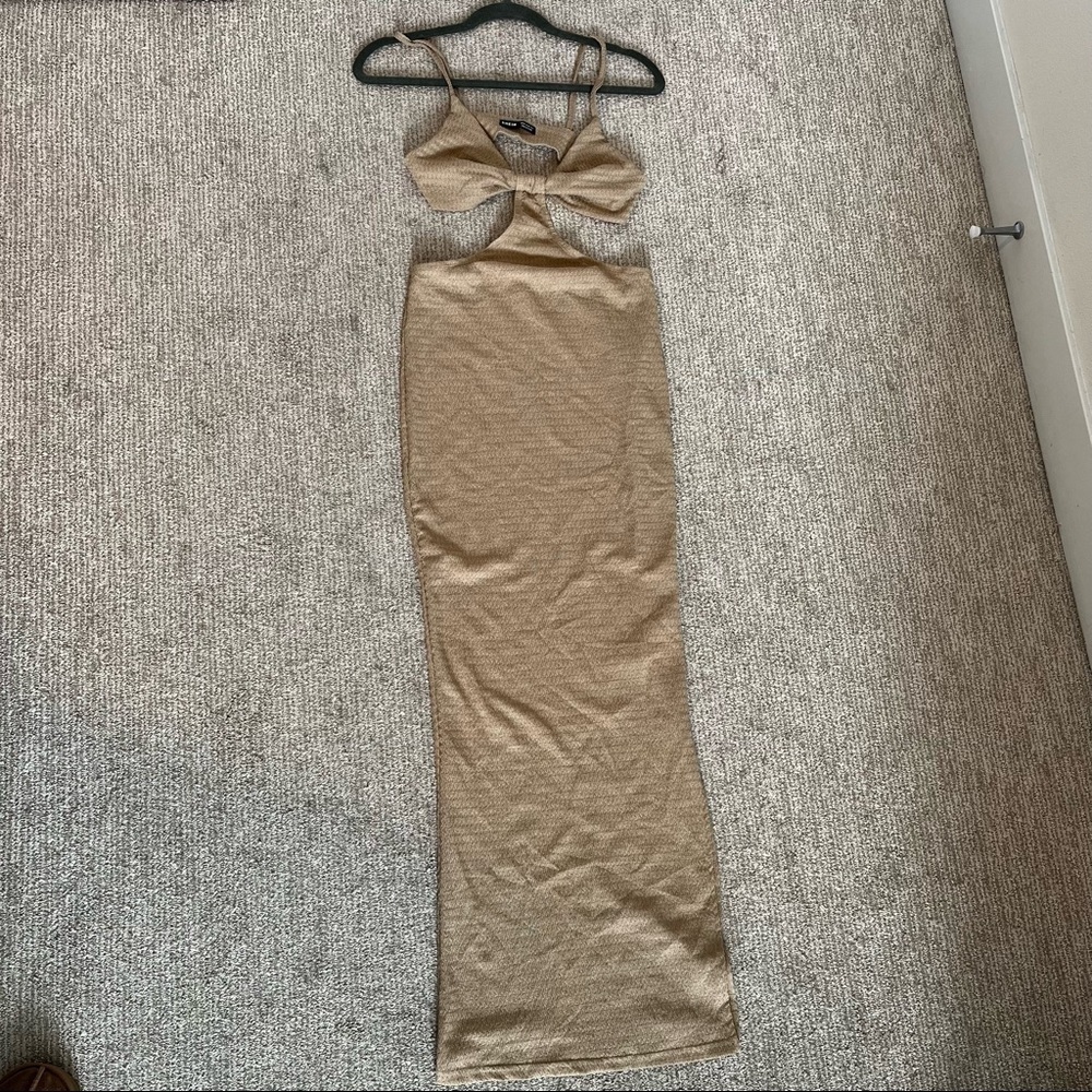 Shein Cutout Solid Split Hem Maxi Dress Size Medi… - image 2